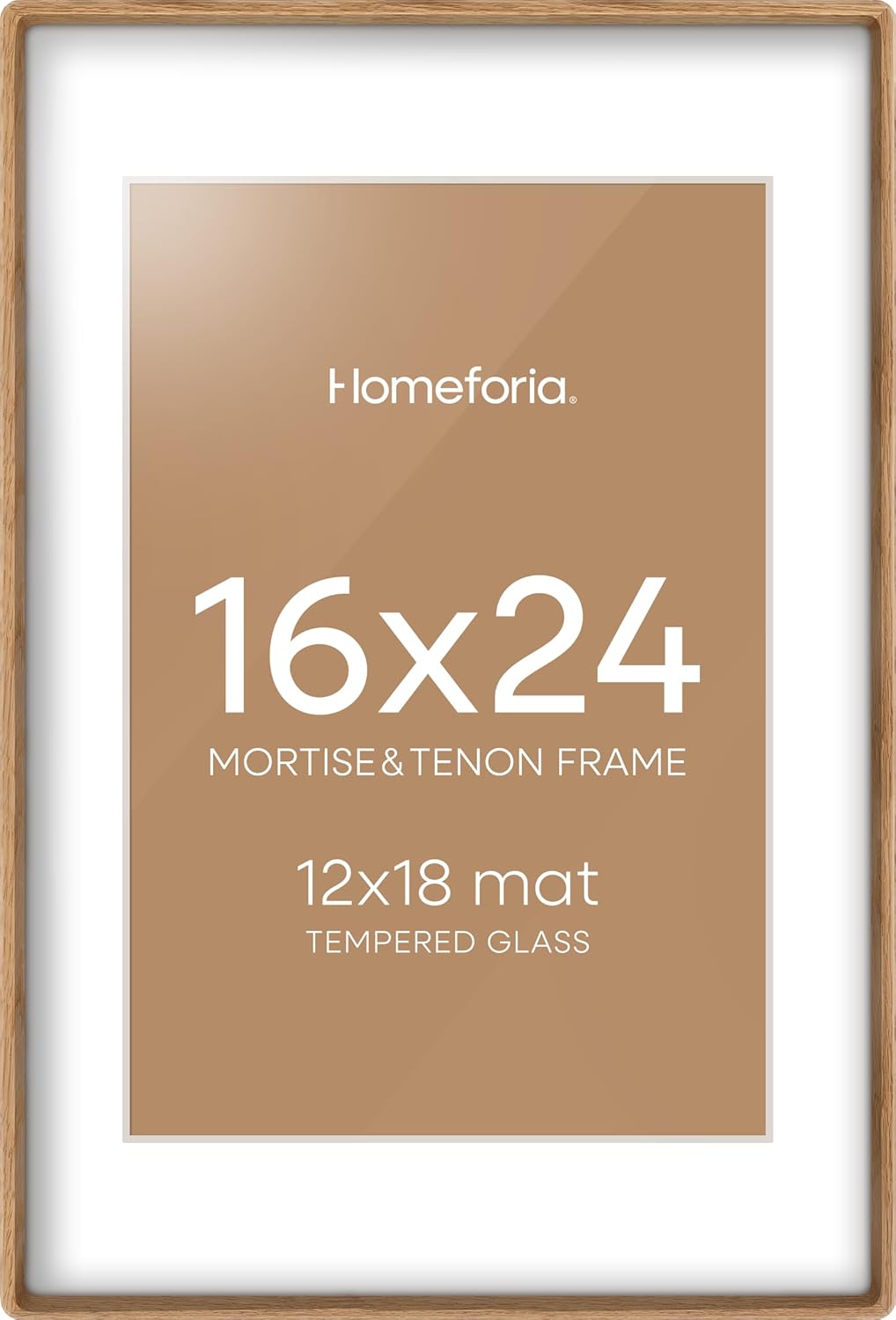 Natural Wood 16x24 Picture Frame with Mat for Stunning Displays