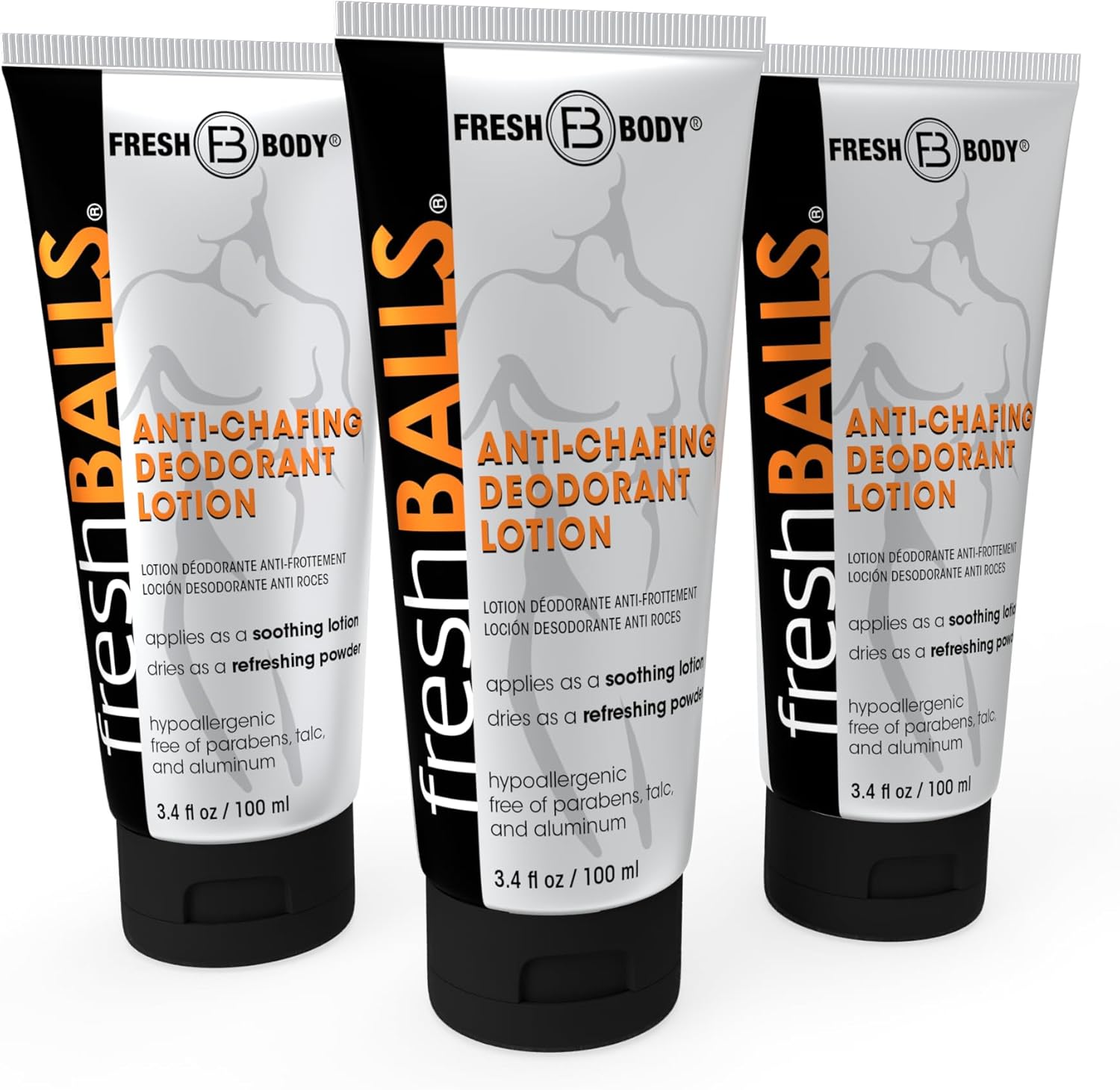 Fresh BALLS Lotion - Anti-Chafing Cream for Men, 3.4 fl oz