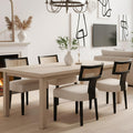 HNY Mid Century Rattan Dining Chairs Set of 4 - Comfortable Farmhouse