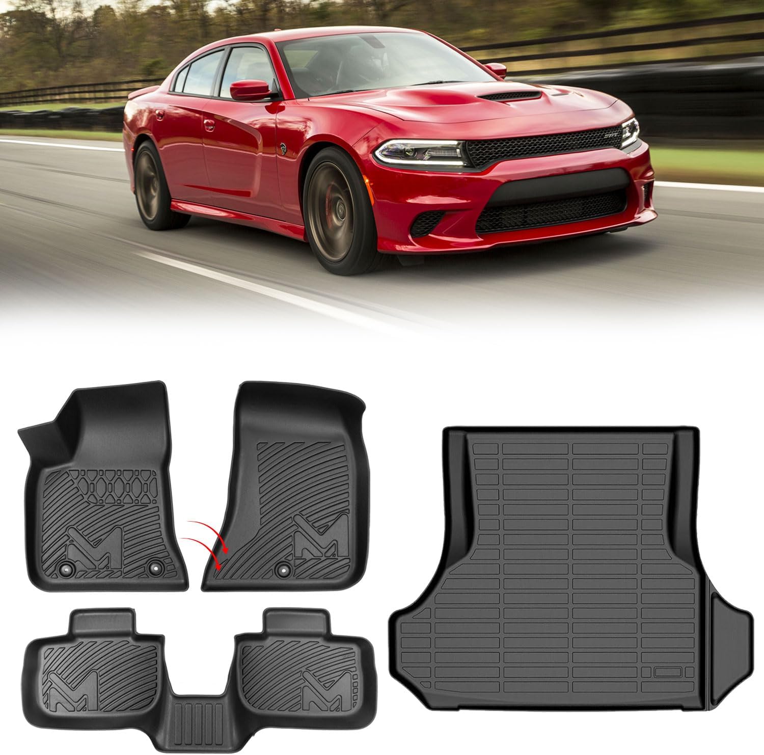 Custom TPE Automotive Floor Mats for 2011-2023 Dodge Charger