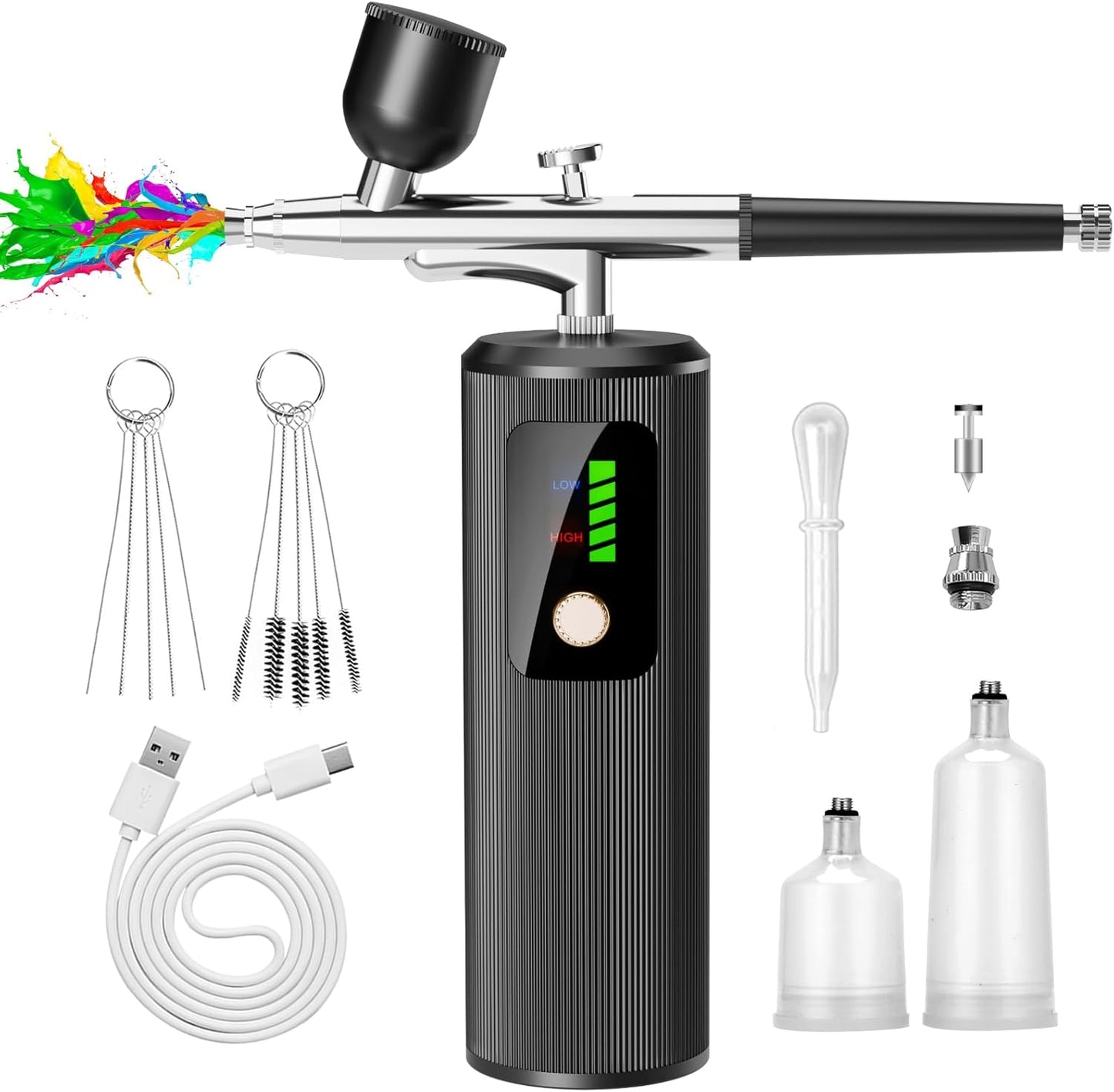 48PSI High-Pressure Airbrush Kit - Versatile & Cordless