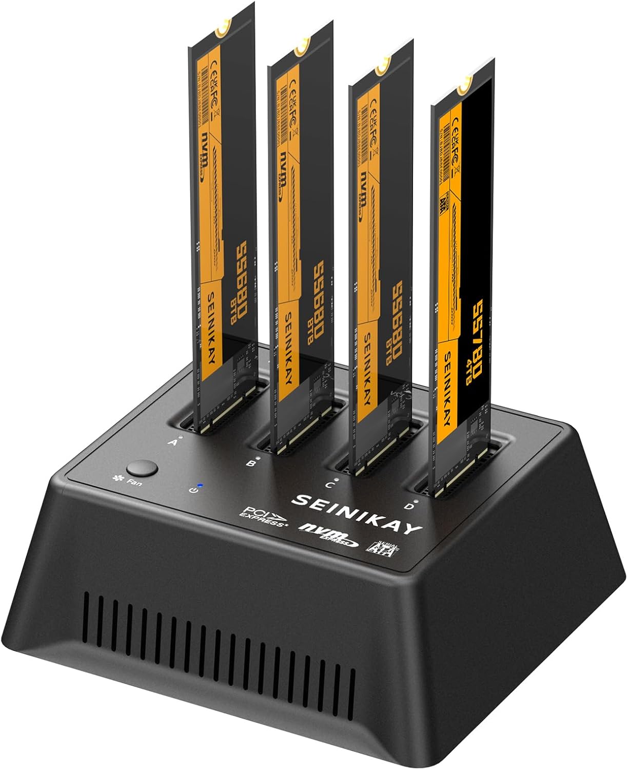 M.2 NVMe & SATA SSD Docking Station with Fan for Fast Transfers