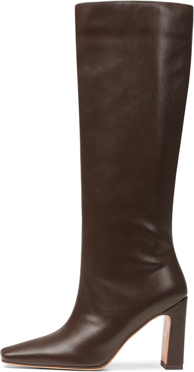 Lovee Cosee Knee High Boots for Women with Square Toe Design