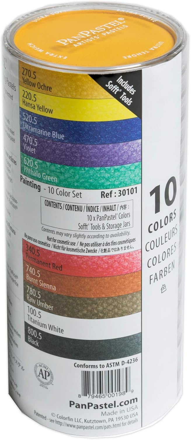 PanPastel Artist Pastels Set - 10 Professional Colors for Artists
