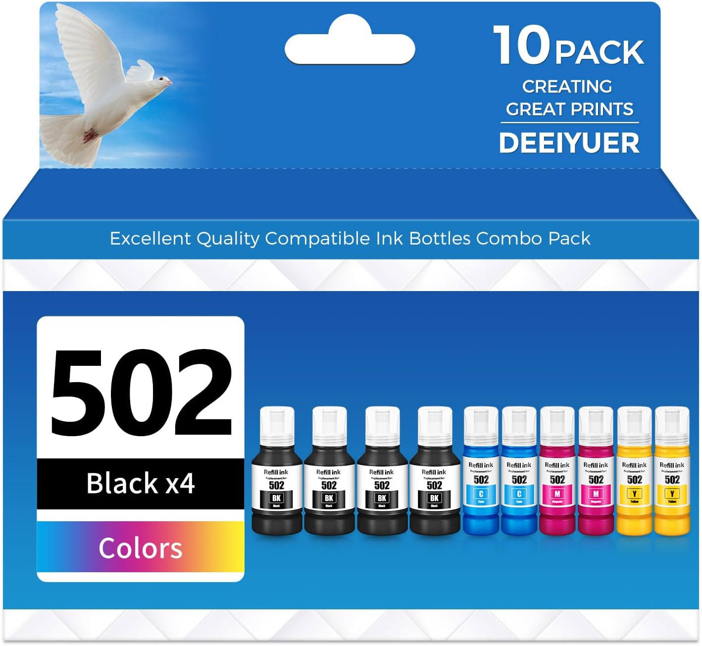 502 Ink Refill Bottles for ET-2850 ET-3850 ET-15000 Printers