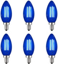 E12 LED Filament Blue Light Bulb 4.5W (40W Equivalent) - Colored
