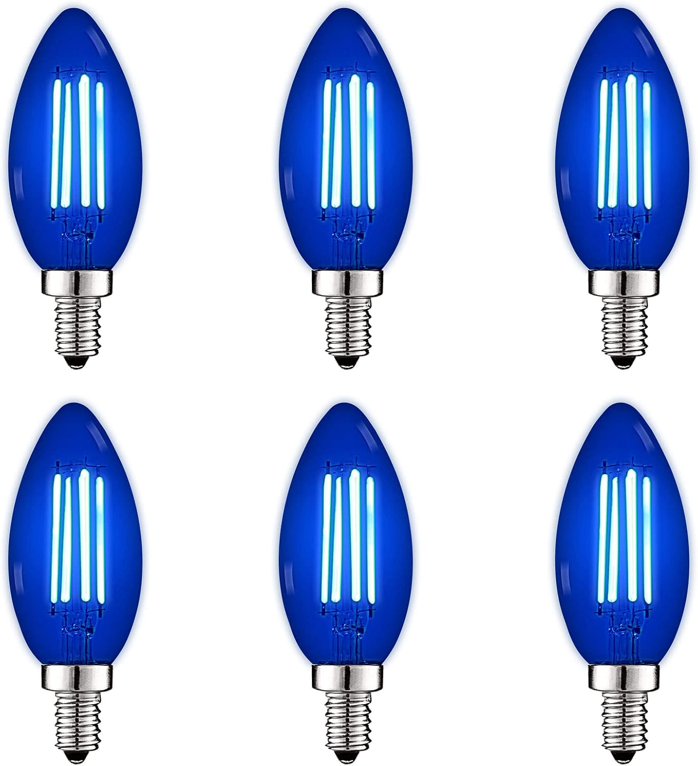 LUXRITE E12 LED Filament Blue Light Bulb for Vibrant Spaces