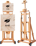 Large H-Frame Easel for Studio Painting - Adjustable Beech Wood