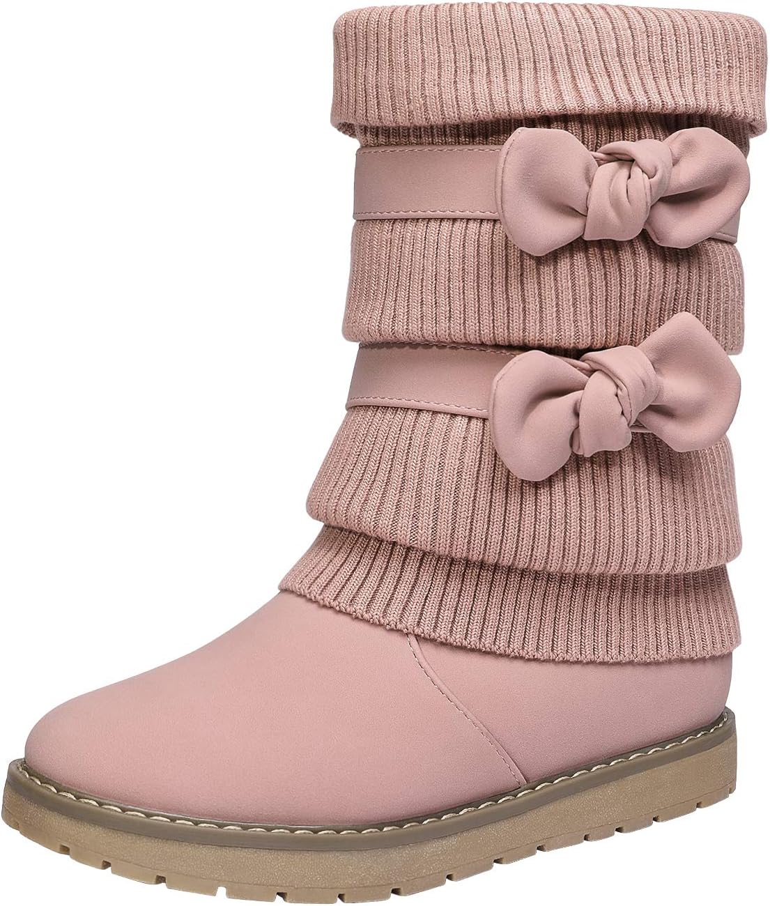 DREAM PAIRS Girl's Winter Snow Boots with Faux Fur Comfort