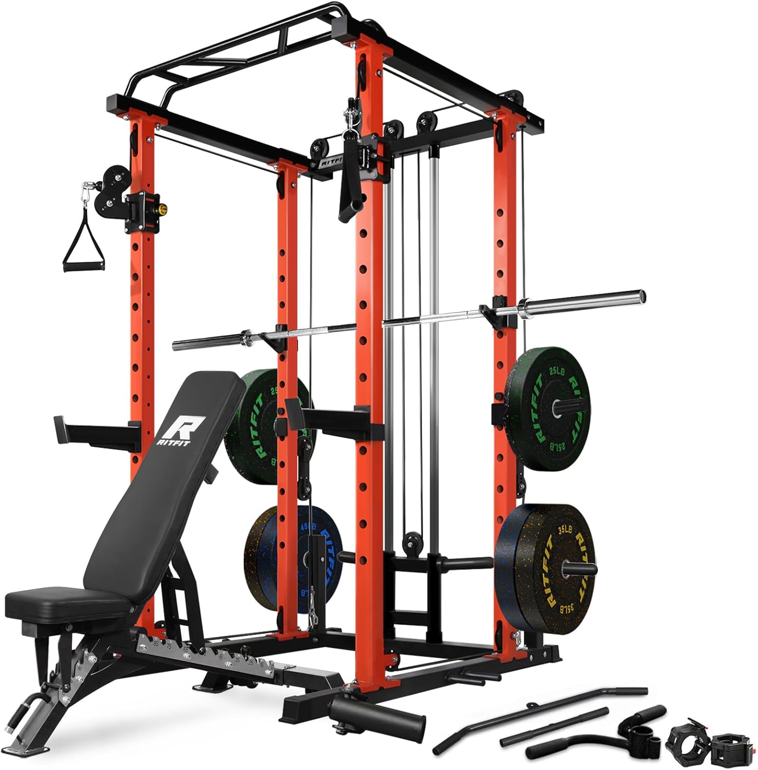RitFit Power Cage: 1000LB Squat Rack with Versatile Training Attachments