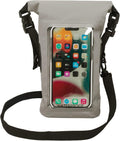 Waterproof Phone Tote Grey with 2L Dry Bag - Phone + Valuables Safe