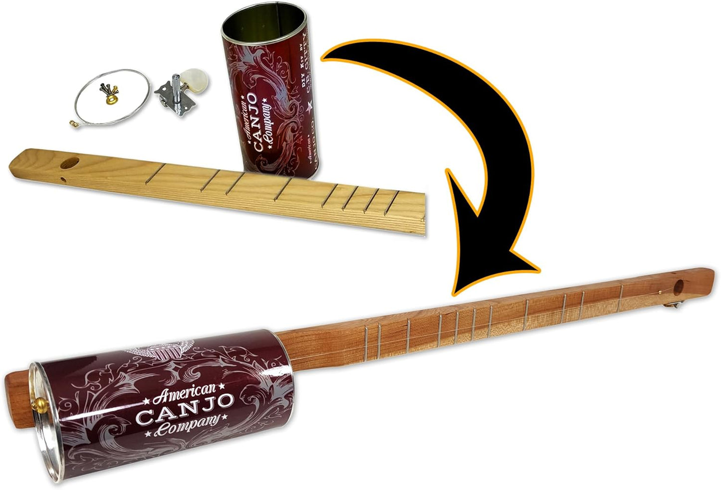Build Your Own DIY Tin Can Banjo One-String Canjo Kit for Fun