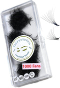 9D 0.07 C and D Curl 1000 Premade Volume Fans - 15mm D Curl