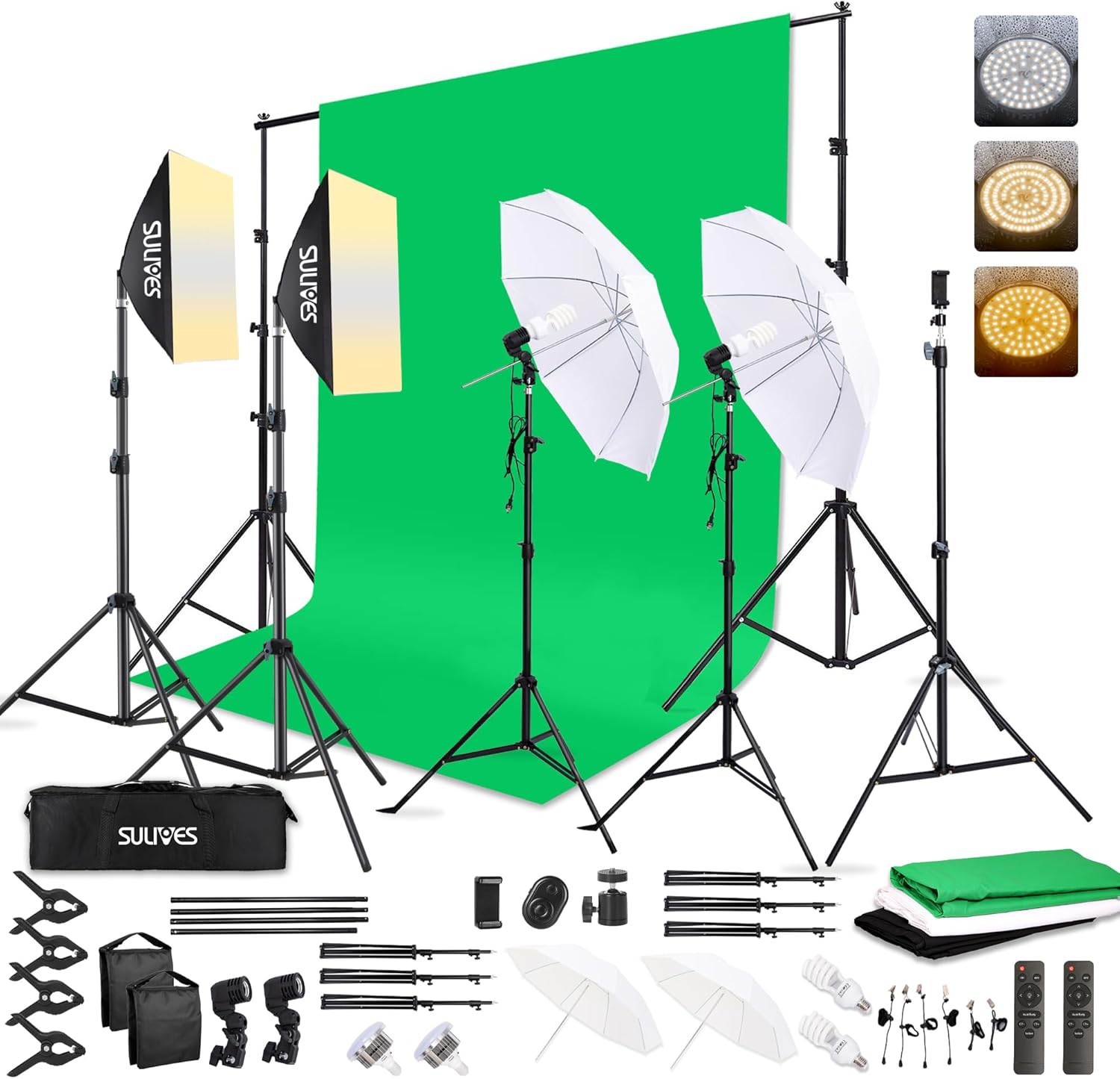 Photography Softboxes Kit with Backdrop Stands and Lighting