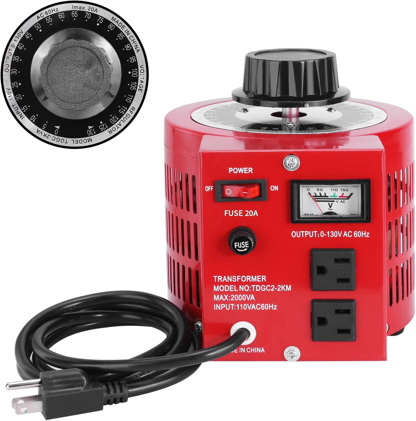 20Amp Variable Transformer for AC Voltage Regulation Power Supply