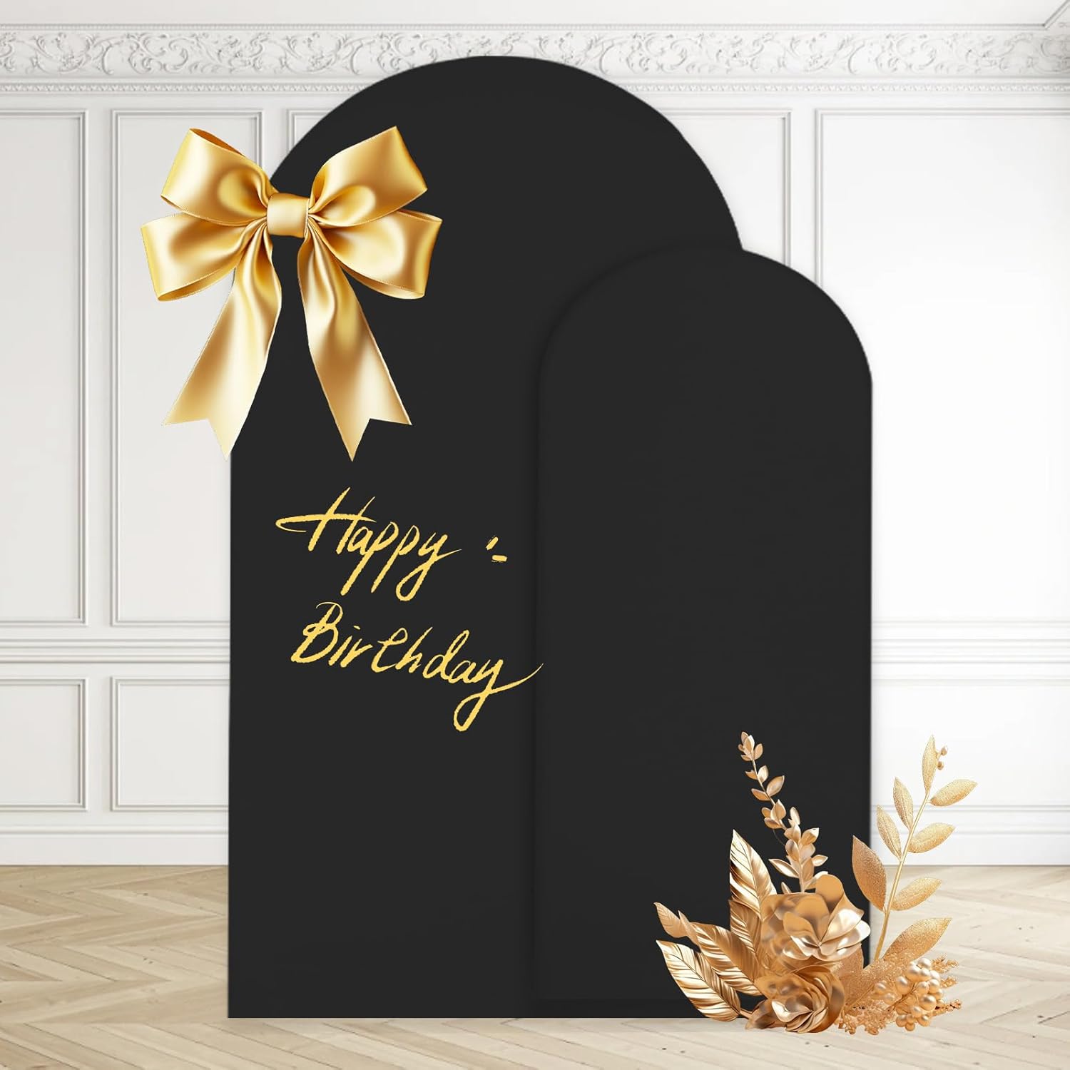 WEERRW Black Arch Backdrop Cover Set for Events and Parties