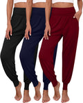 Women's 3 Pack Lounge Pants High Waisted Joggers - Cozy Fit