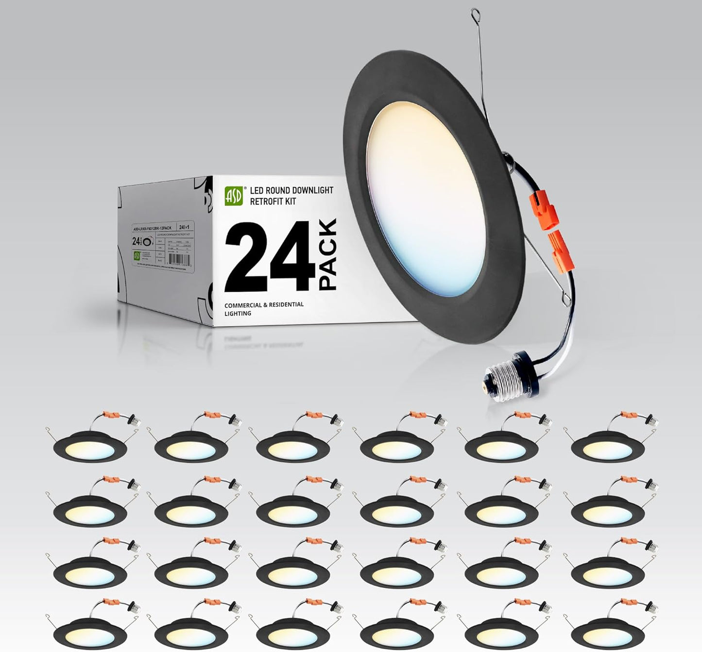 ASD Flat Trim Retrofit LED Recessed Lighting 6 Inch Downlights