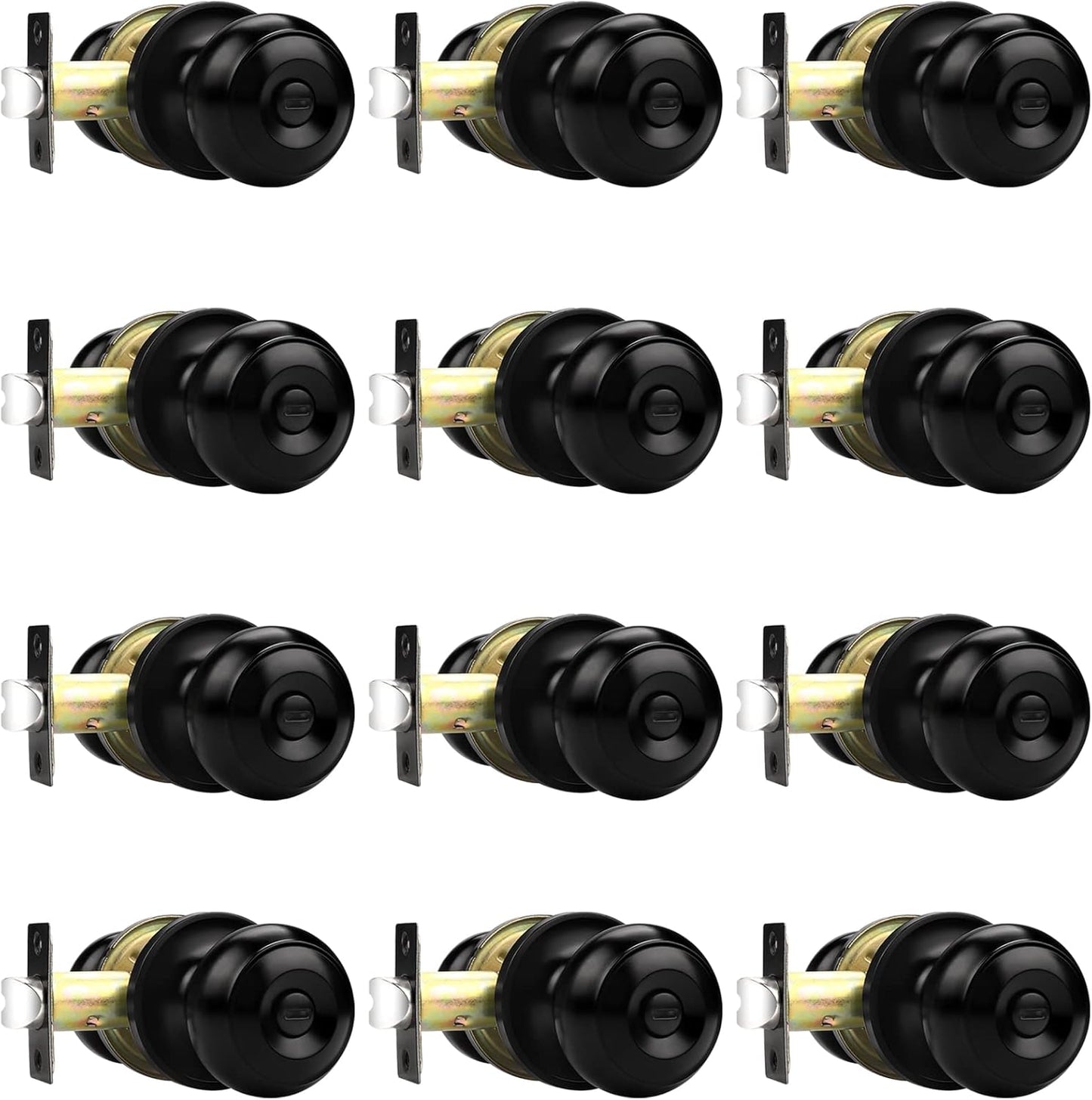 Probrico Matte Black Bed/Bath Door Knobs for Privacy Locks