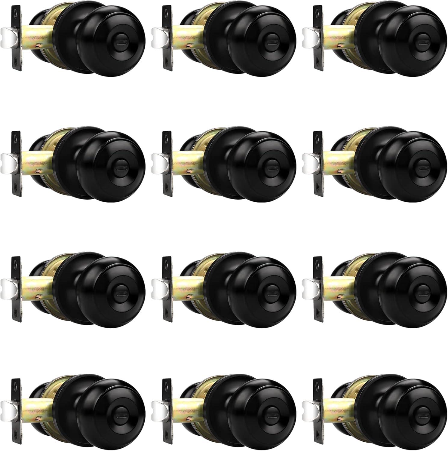 Probrico Matte Black Bed/Bath Door Knobs for Privacy Locks