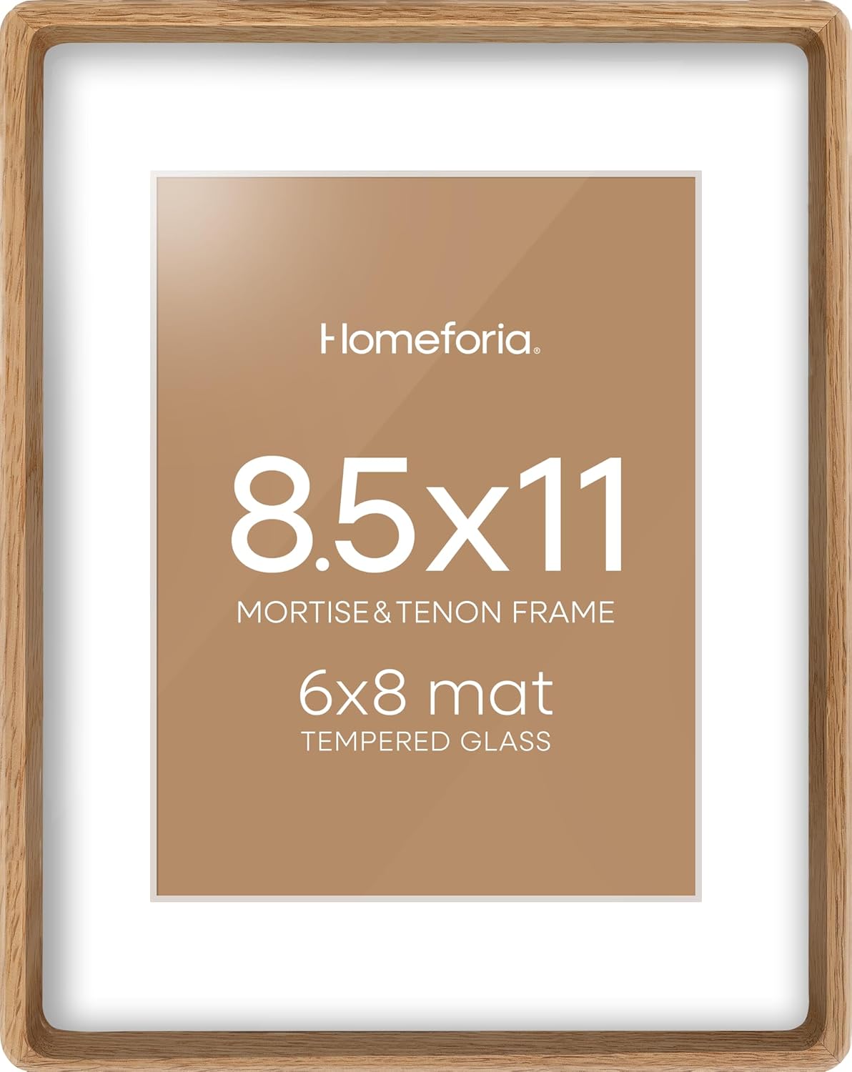Homeforia 8.5x11 Picture Frame in Light Wood for Wall Display