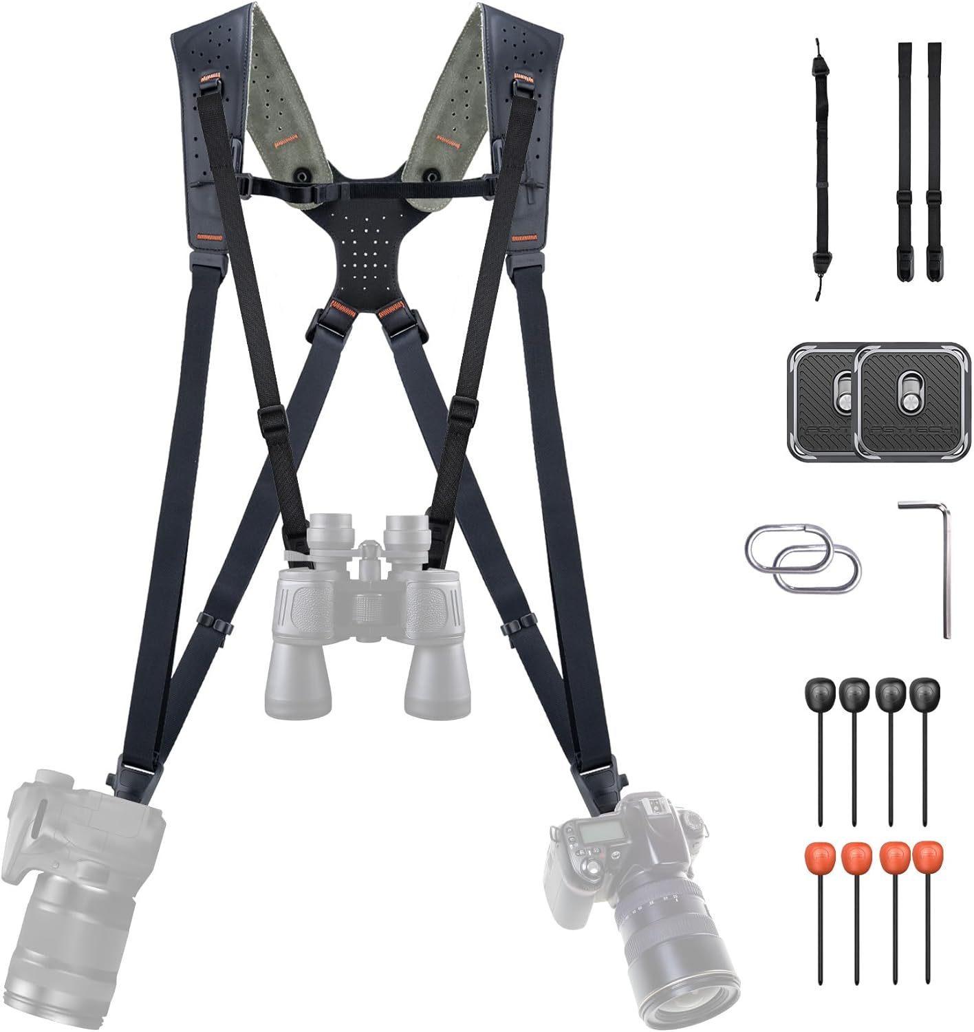 PGYTECH Camera Strap Master: Dual Shoulder Harness for 3 Cameras