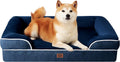 Orthopedic Dog Bed for Large Dogs Navy - Memory Foam Bolster