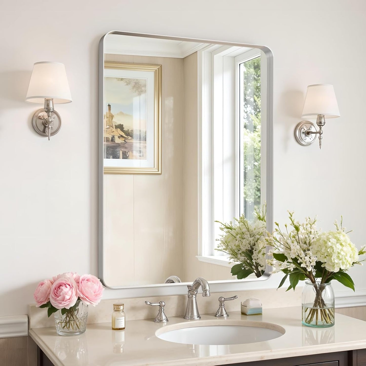 32x24 Bathroom Vanity Mirror for Wall with Anti-Rust Frame