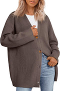 LILLUSORY Oversized V Neck Cardigan Sweater - Cozy Fall Knit