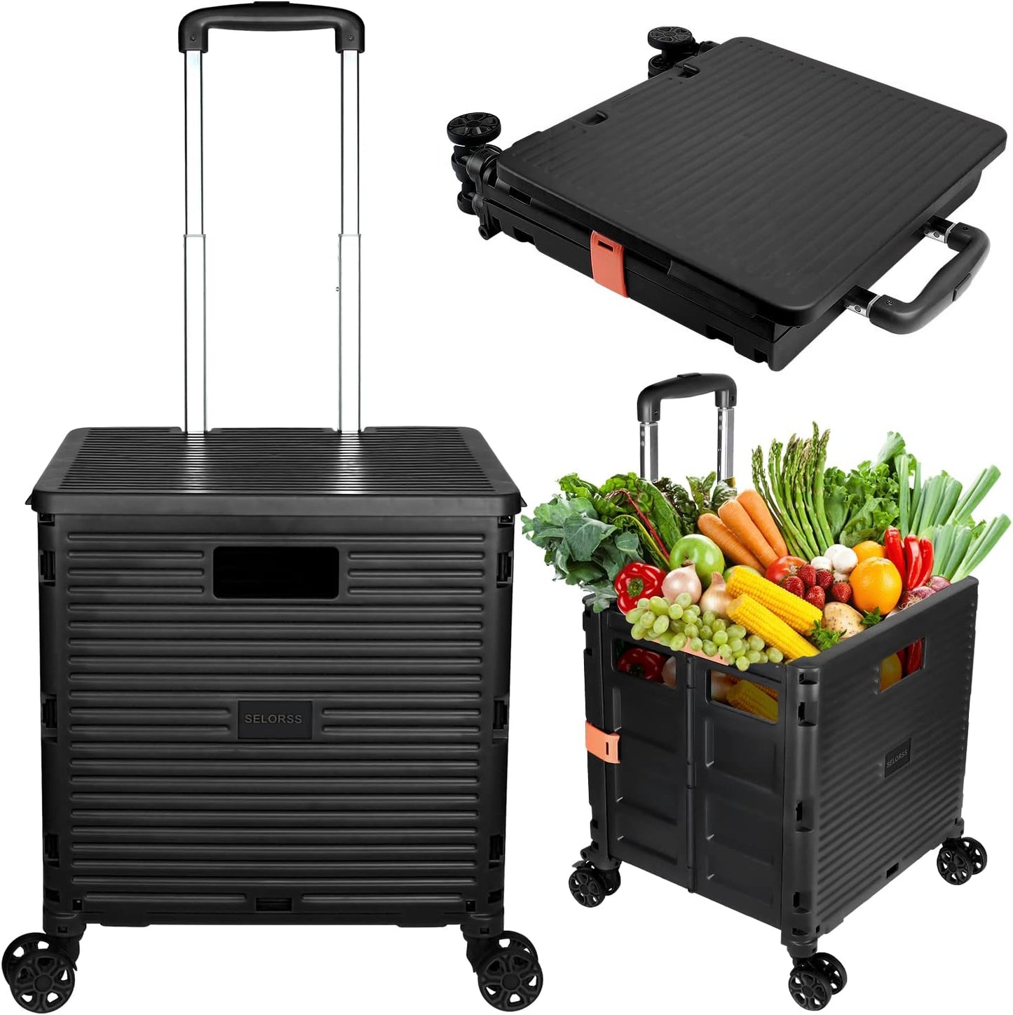 SELORSS Foldable Utility Cart for Shopping and Storage Needs