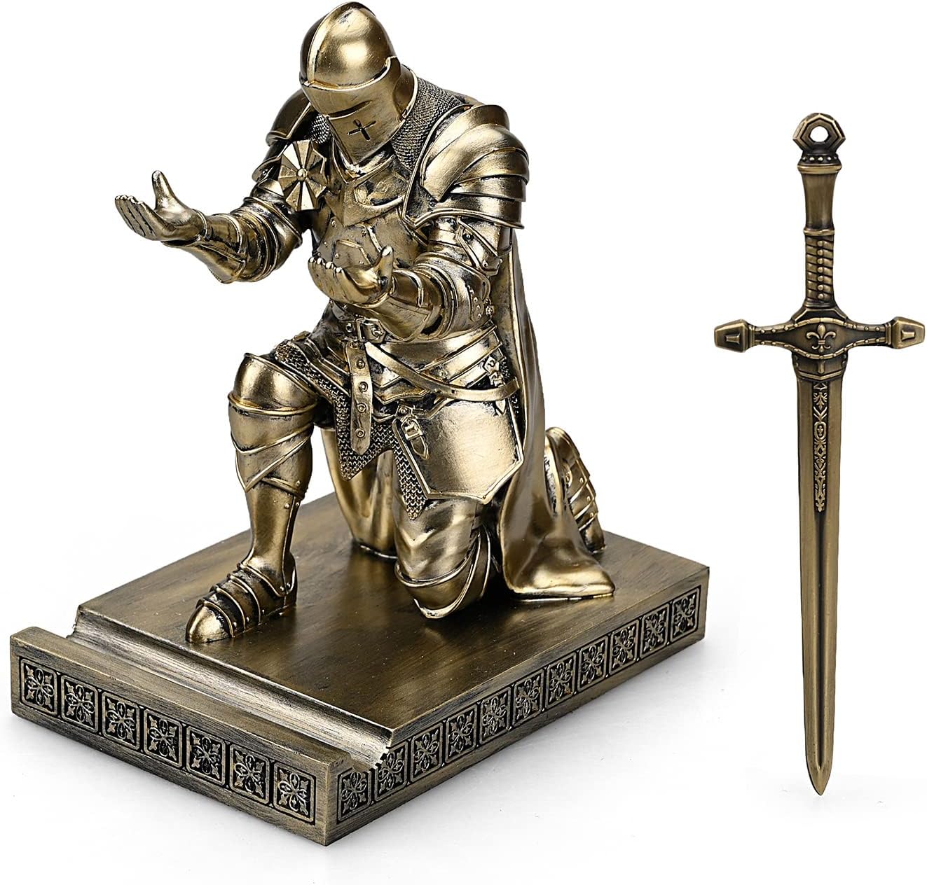 King's Guard Leader Cloak Warrior Knight Pen Holder and Stand
