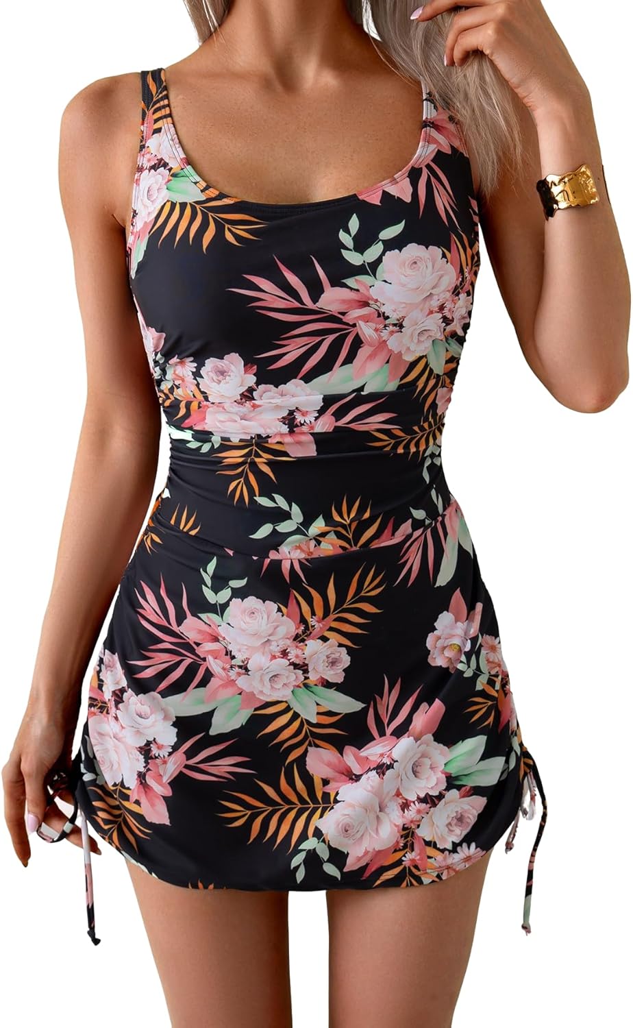 Eomenie Women's One Piece Swimdress for Tummy Control Style