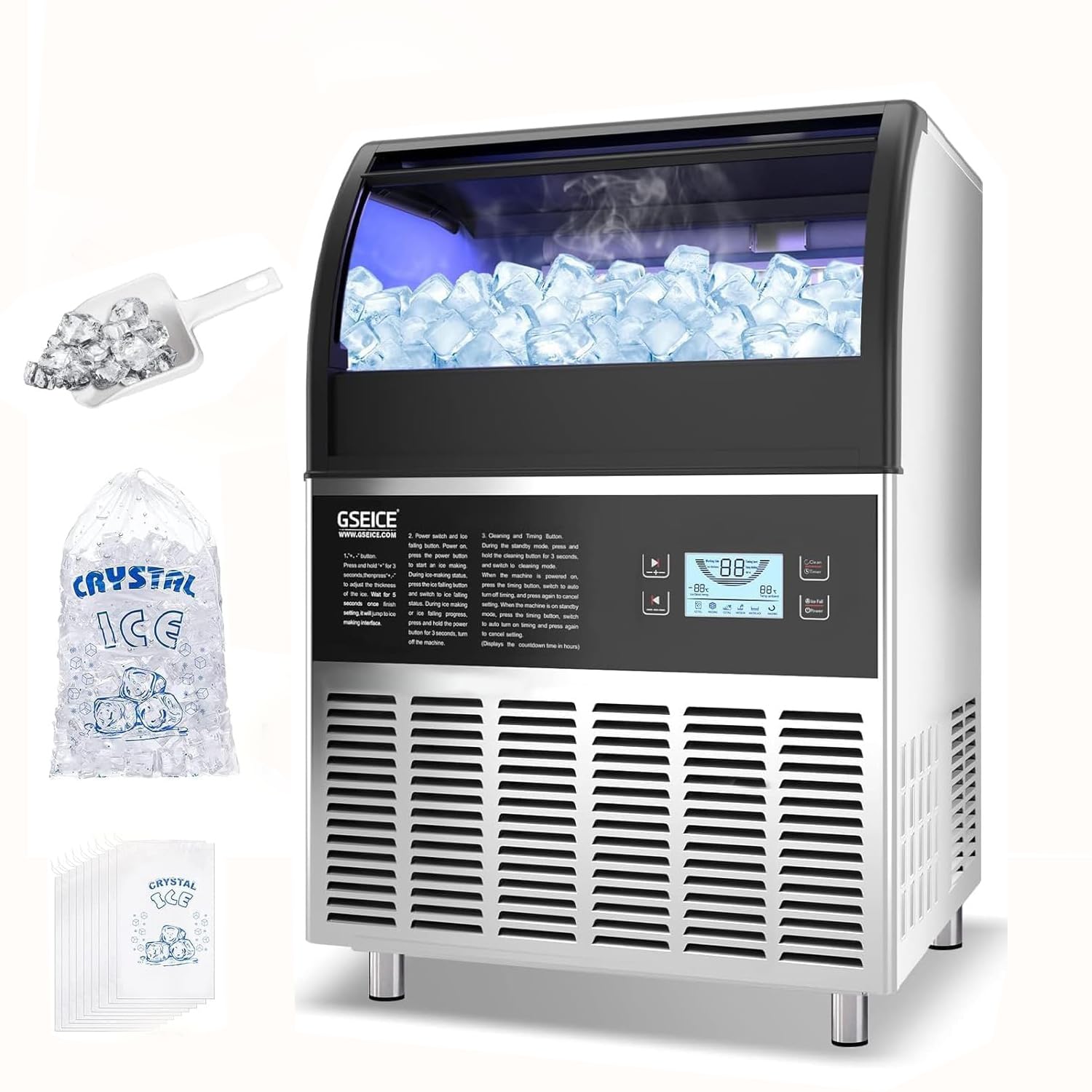 200lb Daily Output Commercial Ice Maker: Endless Ice Supply!