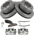 TRQ Rear Brake Pad & Rotor Kit Semi-Metallic Compatible with 2014-2018