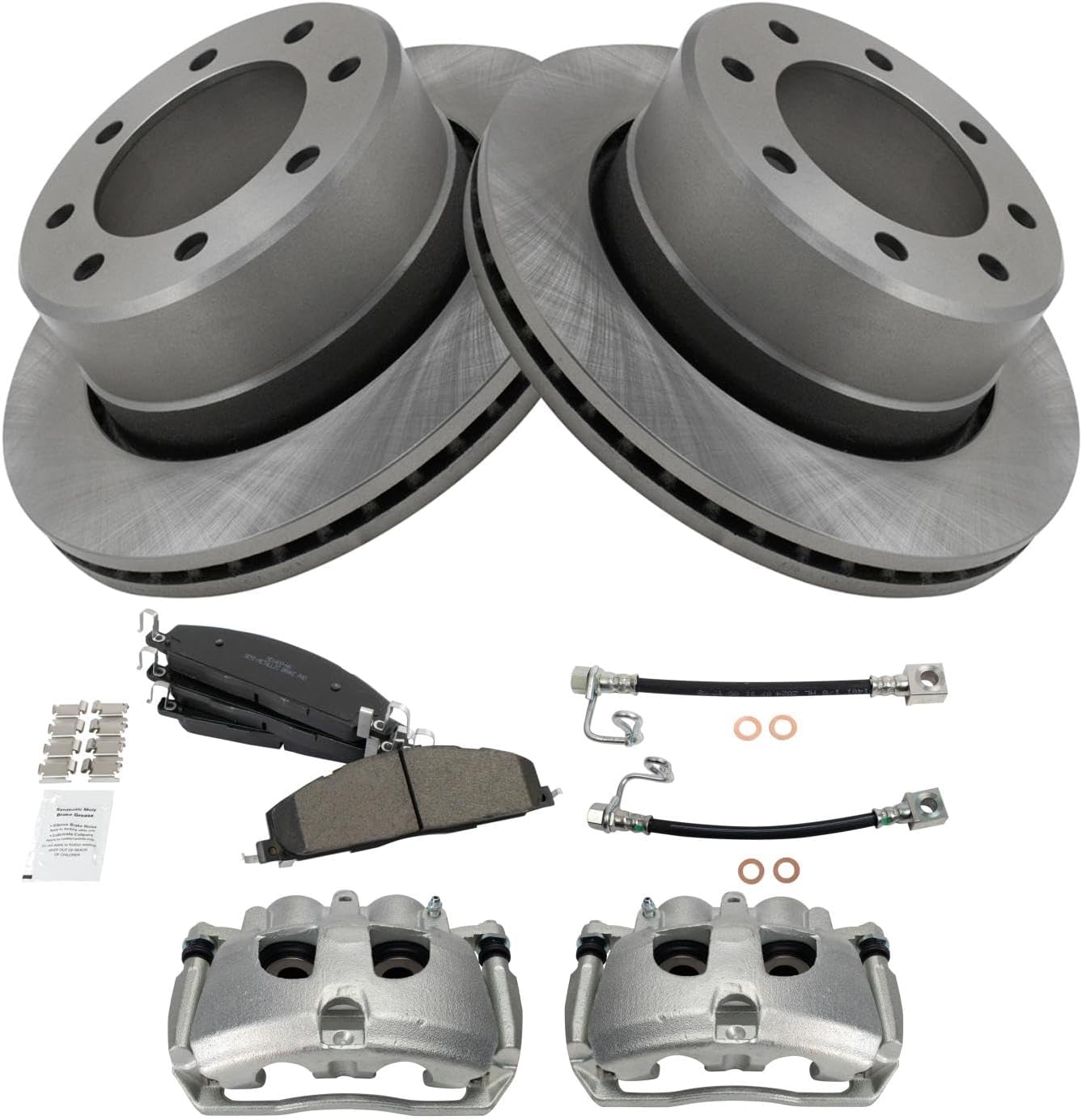 TRQ Rear Brake Pad & Rotor Kit for 2014-2018 Ram 3500