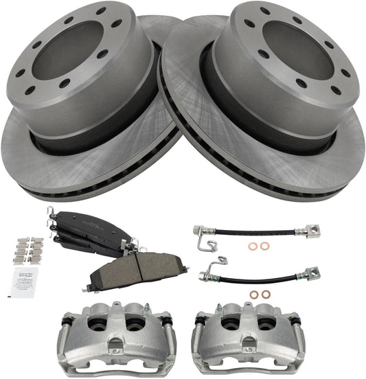 TRQ Rear Brake Pad & Rotor Kit for 2014-2018 Ram 3500