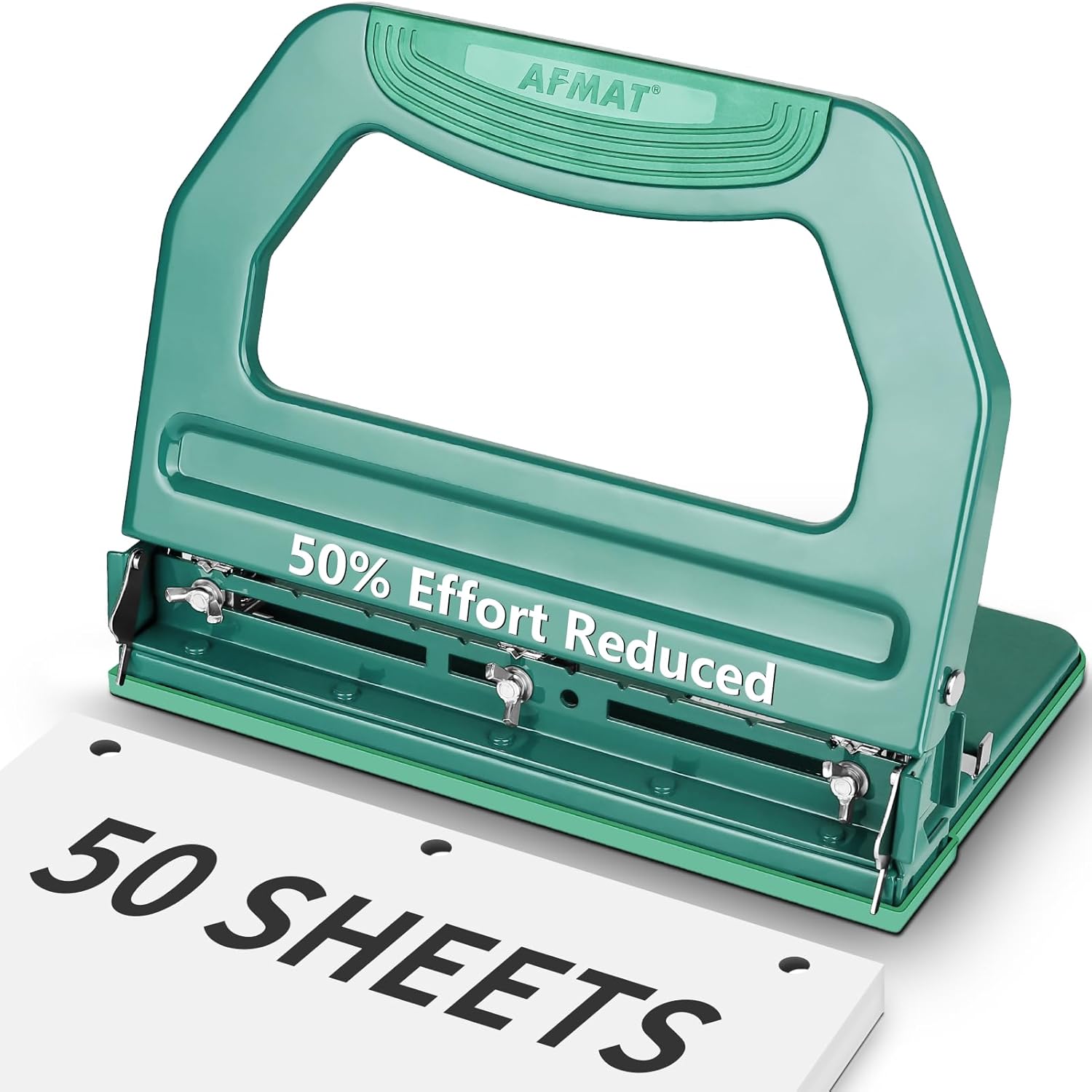 AFMAT Heavy Duty 3 Hole Punch for Effortless Paper Punching