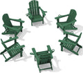 Adirondack Chair with Cup Holders Set of 6 - Foldable HDPE Outdoor