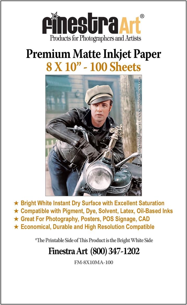 8 x 10 Premium Arctic Matte Inkjet Photo Paper - 100 Sheets