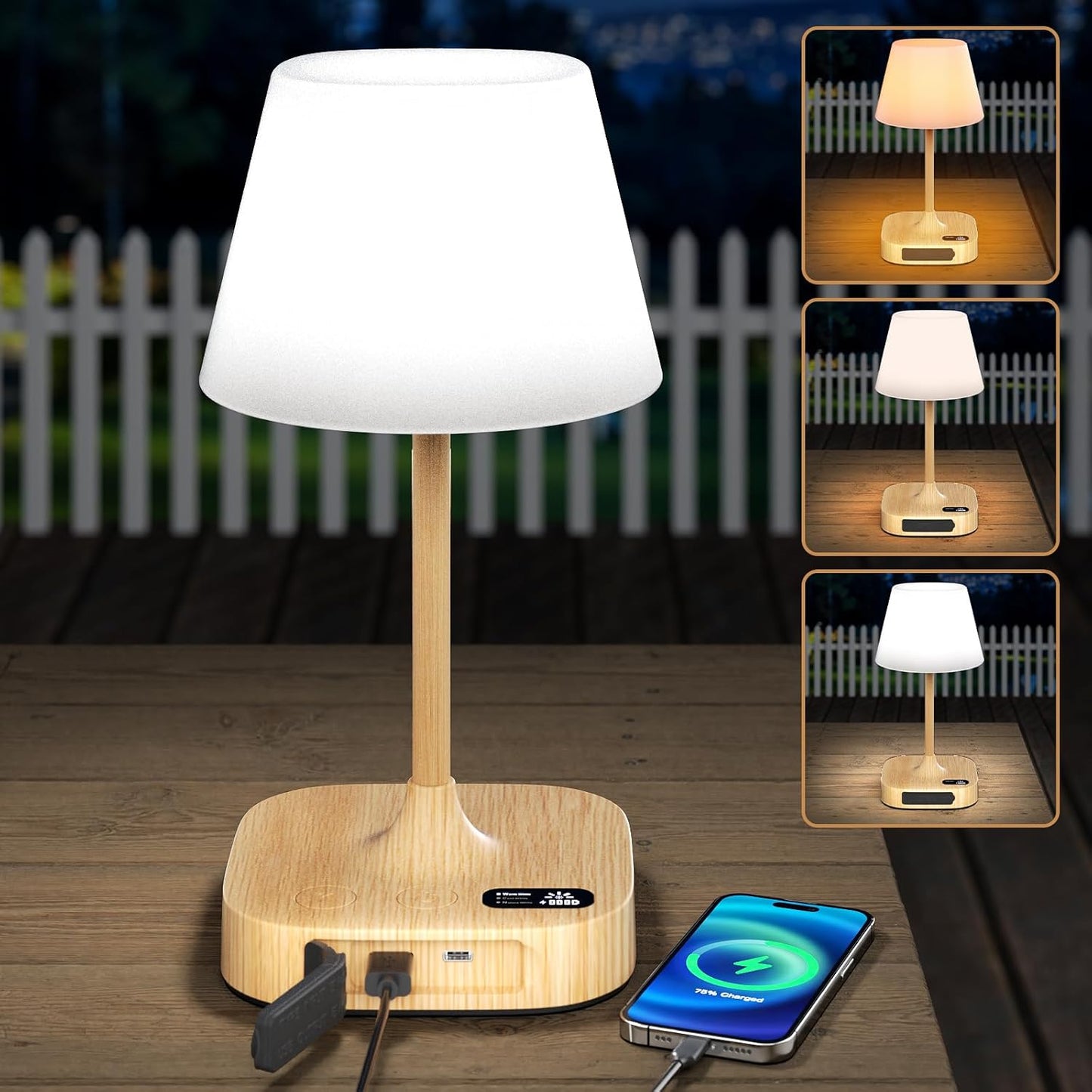 Lightbiz Outdoor Table Lamp - Cordless Rechargeable & Waterproof