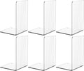 Clear Acrylic Bookends with Non-Slip Mats - Transparent Heavy Duty