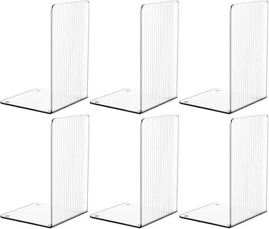 Non-Slip Clear Acrylic Bookends - Organize with Ease