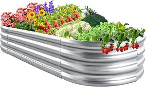 SOMXOY 8FT Raised Garden Bed for Vegetables and Flowers