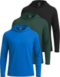 Men's Dry Fit Wicking Long Sleeve Fishing Active Hoodie 3-Pack Hoodies
