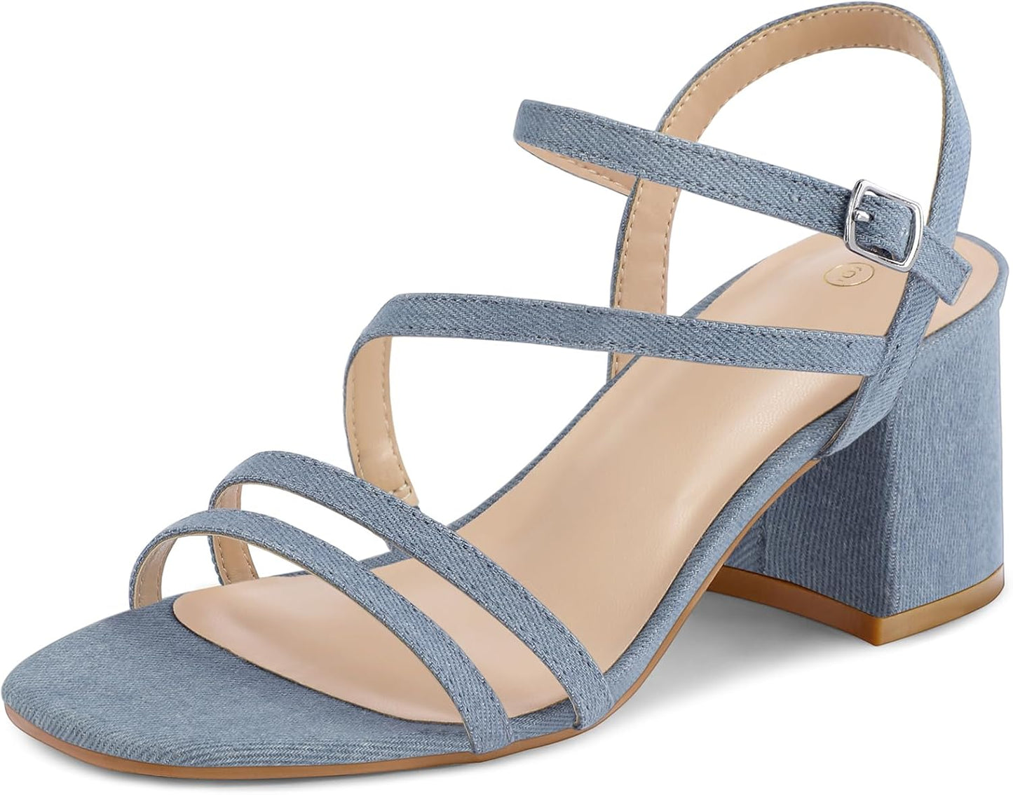 mysoft Women's Strappy Low Chunky Block Heel Sandals for Comfort