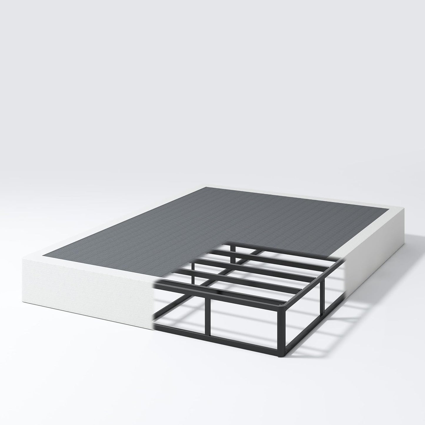 Sturdy King Size Box Spring with Strong Metal Frame for Comfort