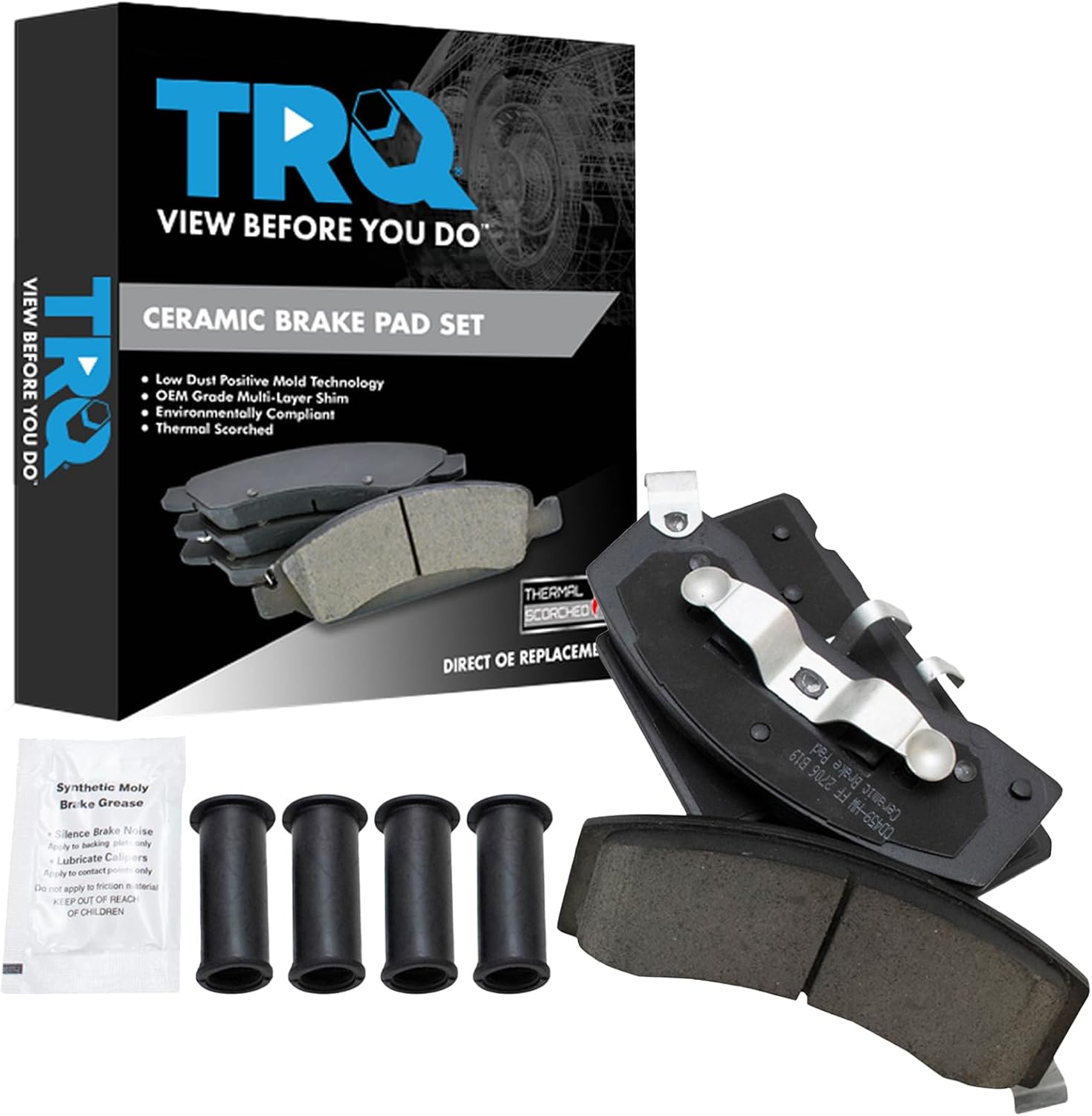 TRQ Front Brake Pads Ceramic for Chevrolet and Dodge Trucks