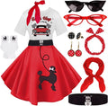 10Pcs Sock Hop Outfits Women with 50s Accessories for Fun