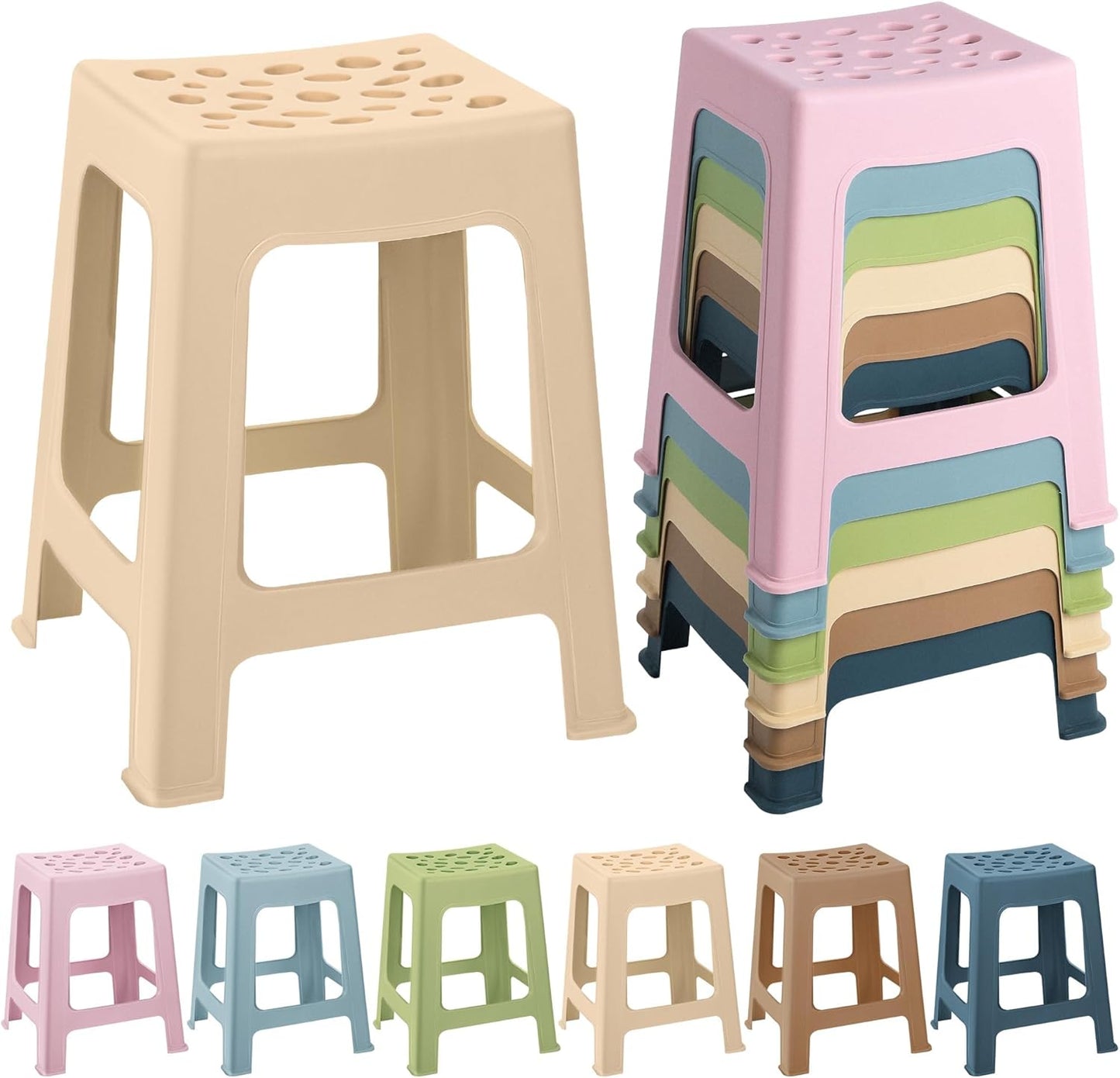Colorful 6 Pack Plastic Stools for Flexible Seating Options