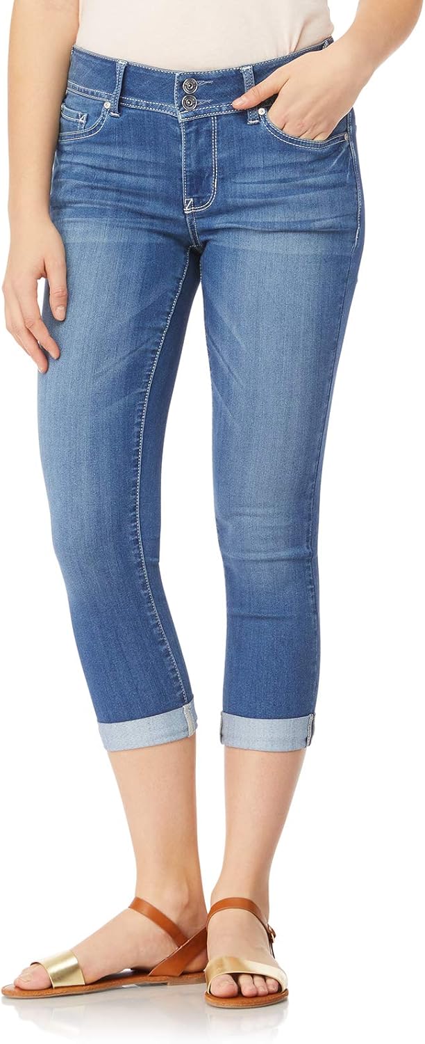 WallFlower Women's Ultra Crop Mid-Rise Jeans for Every Body